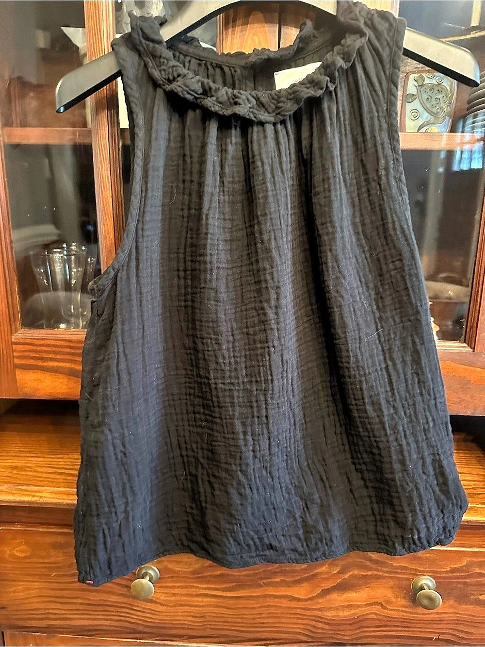 Xirena Bex Gauze Top Black XS